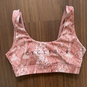 Glyder CycleBar Snakeskin Sports Bra in Salmon